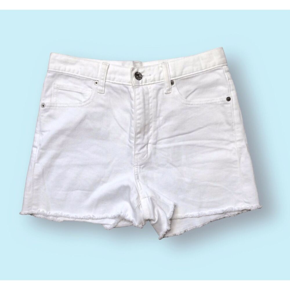 Uniqlo White Denim Cut Off Jean Shorts Womens Size 25 Small 28” waist